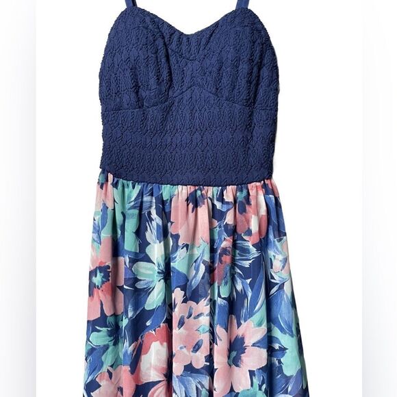 Lily Rose Maxi Dress w/Knit Top & Lined Floral Chiffon Skirt (Size: XS) - Picture 3 of 11